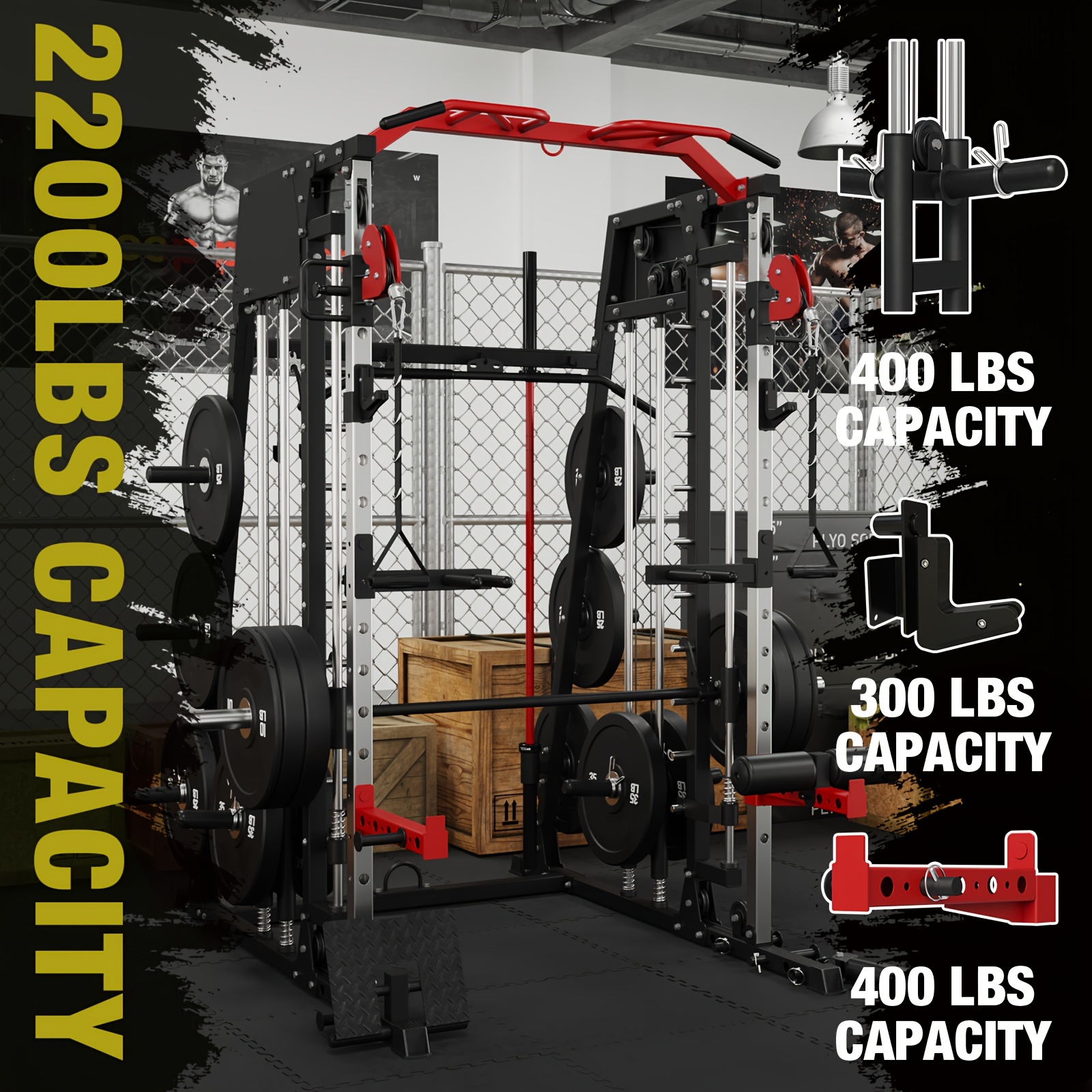 ALL-IN-ONE 2200lbs Smith Machi - Landmine Barbell Attachment ulasan dan harga